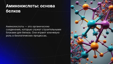 Аминокислоты: кирпичики белковых молекул