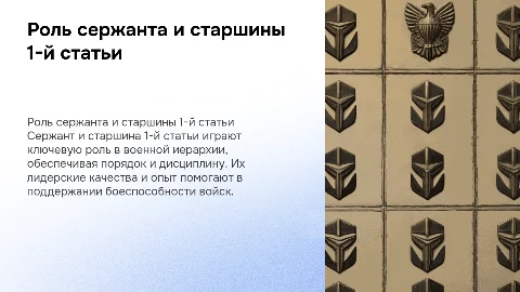 сержант и старшина 1-ой статьи