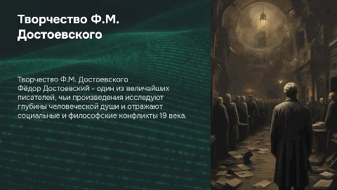 Творчество Фёдора Михайловича Достоевского