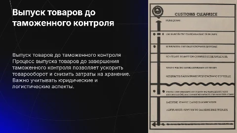 особенности выпуска товаров до завершения таможенного контроля