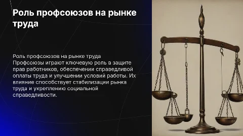 Роль профсоюзов на рынке труда