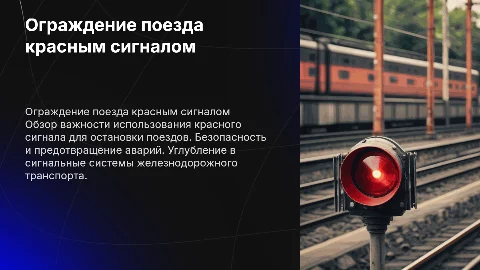 Ограждение поезда красным сигналом