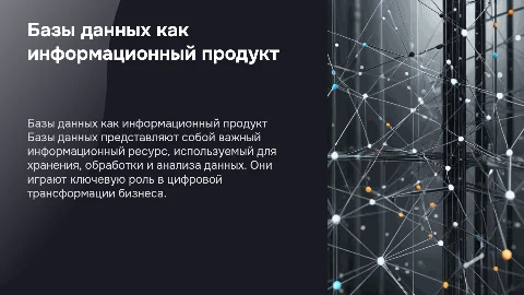 Базы данных как информационный продукт