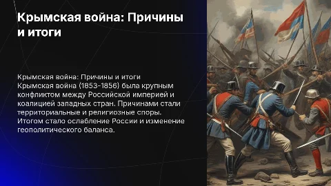 Крымская война,причина,вывод,итог