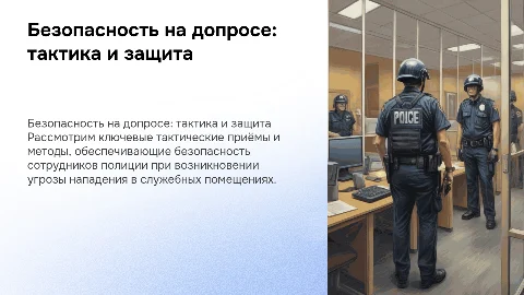 Тактические приёмы безопасности сотрудников полиции на допросе