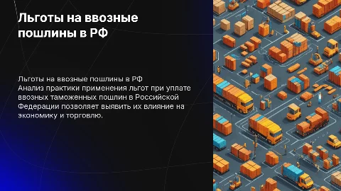Льготы при уплате ввозных таможенных пошлин в РФ