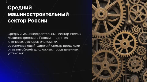 Средний вид машиностроения в России