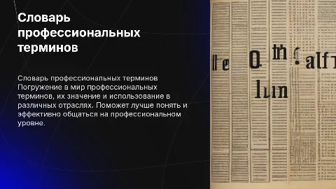 Словарь профессиональных терминов