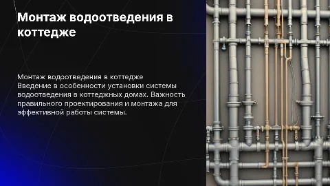 Тема: монтаж системы водоотведения К1 коттеджного дома