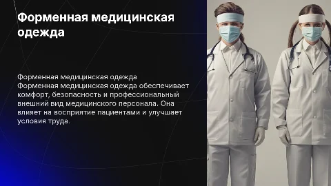 Форменная медицинская одежда