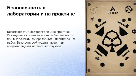 Безопасность при проведении лабораторных и практических работ