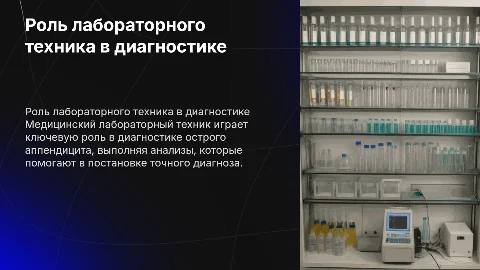 Роль медицинского лабораторного техника в диагностике аппендицита
