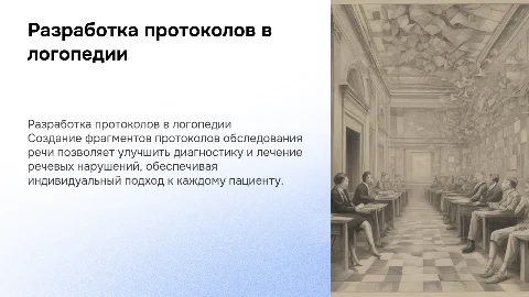 Разработка фрагментов протоколов обследования речи в логопедии