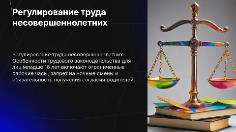 Особенности регулирования труда несовершеннолетних