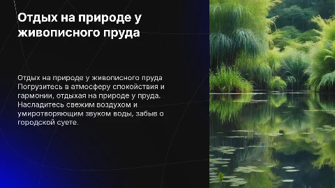 Отдых на природе у пруда