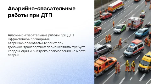 Проведение аварийно-спасательных работ при ДТП