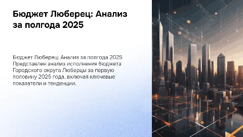 Мониторинг исполнения бюджета Люберец за 6 месяцев 2025 года