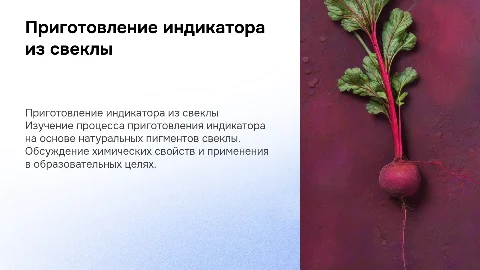 Приготовление индикатора на основе свеклы