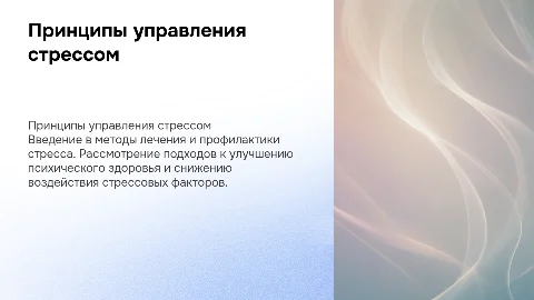 Принципы лечения и профилактики стресса для специалистов