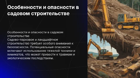 Профессиональная деятельность в садово-парковом строительстве