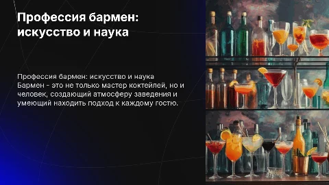 профессия бармен