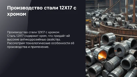 Технологические особенности производства стали 12Х17 с хромом