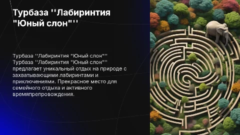 Турбаза "Лабиринтия "Юный слон"