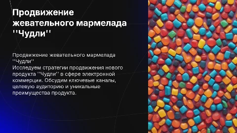Продвижение нового жевательного мармелада "Чудли" в ecom