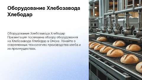 оборудование Хлебозавода Хлебодар г омск фото