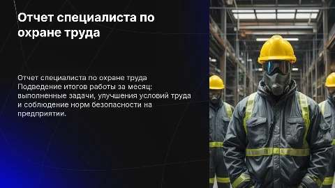 Отчет о проделанной работе специалиста по охране труда
