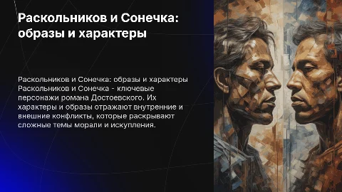 Раскольников и Сонечка описания их