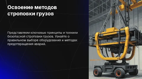 Освоение способов строповки грузов