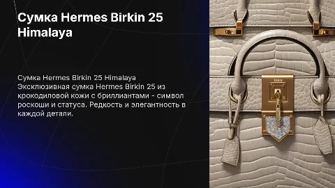 Сумка Hermes Birkin 25 Himalaya: эксклюзивность и статус