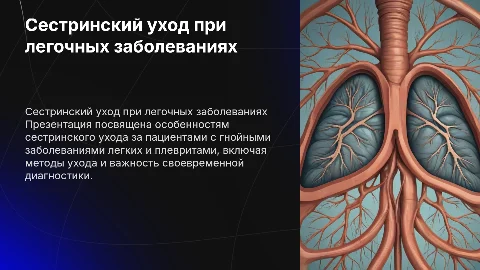 Сестринский уход при гнойных заболеваниях легких и плевритах