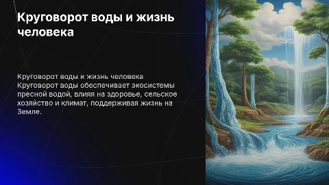 круговорот воды в природе и ее влияние на жизнь человека