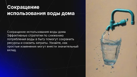 Рекомендации по сокращению использования воды в быту
