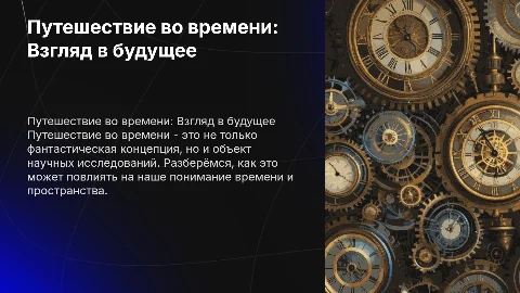 презентаци на тему путешествие во времени