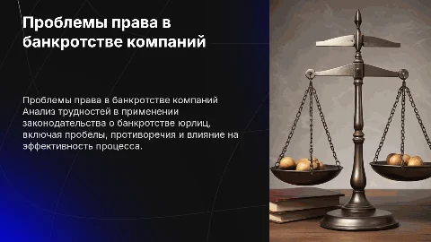 Проблемы реализации норм российского права о банкротстве