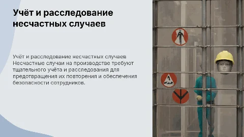 Несчастные случаи на производстве: учёт и расследование