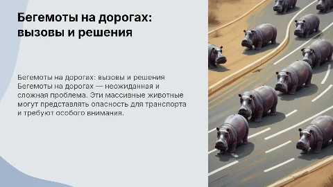 бегемоты на дорогах