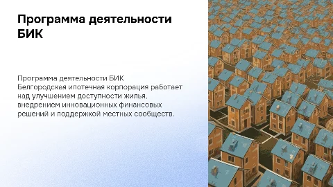 Программа деятельности Белгородской ипотечной корпорации