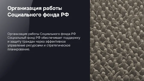 Организационное обеспечение Социального фонда РФ
