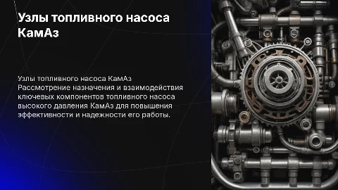 Назначение и взаимодействие узлов ТНВД КамАЗ