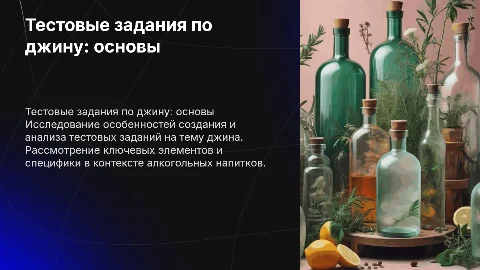 Тестовые задания по алкоголю джин