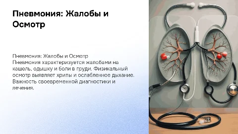 пневмония жалобы , физикальный осмотр