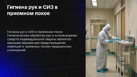Гигиеническая обработка рук и СИЗ в приемном покое