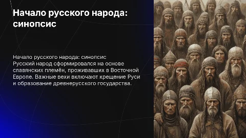 синопсис или краткое описание о начале русского народа