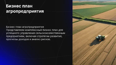 Бизнес план сельскохозяйственного предприятия