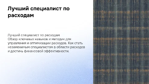 Лучший специалист по расходам