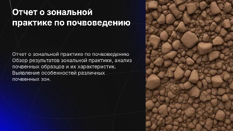 презентация к отчету о зональной практике по почвоведению